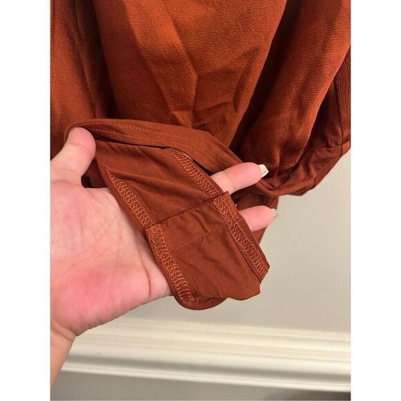 NWT She + Sky drape neck bodysuit rust color M - Picture 4 of 7